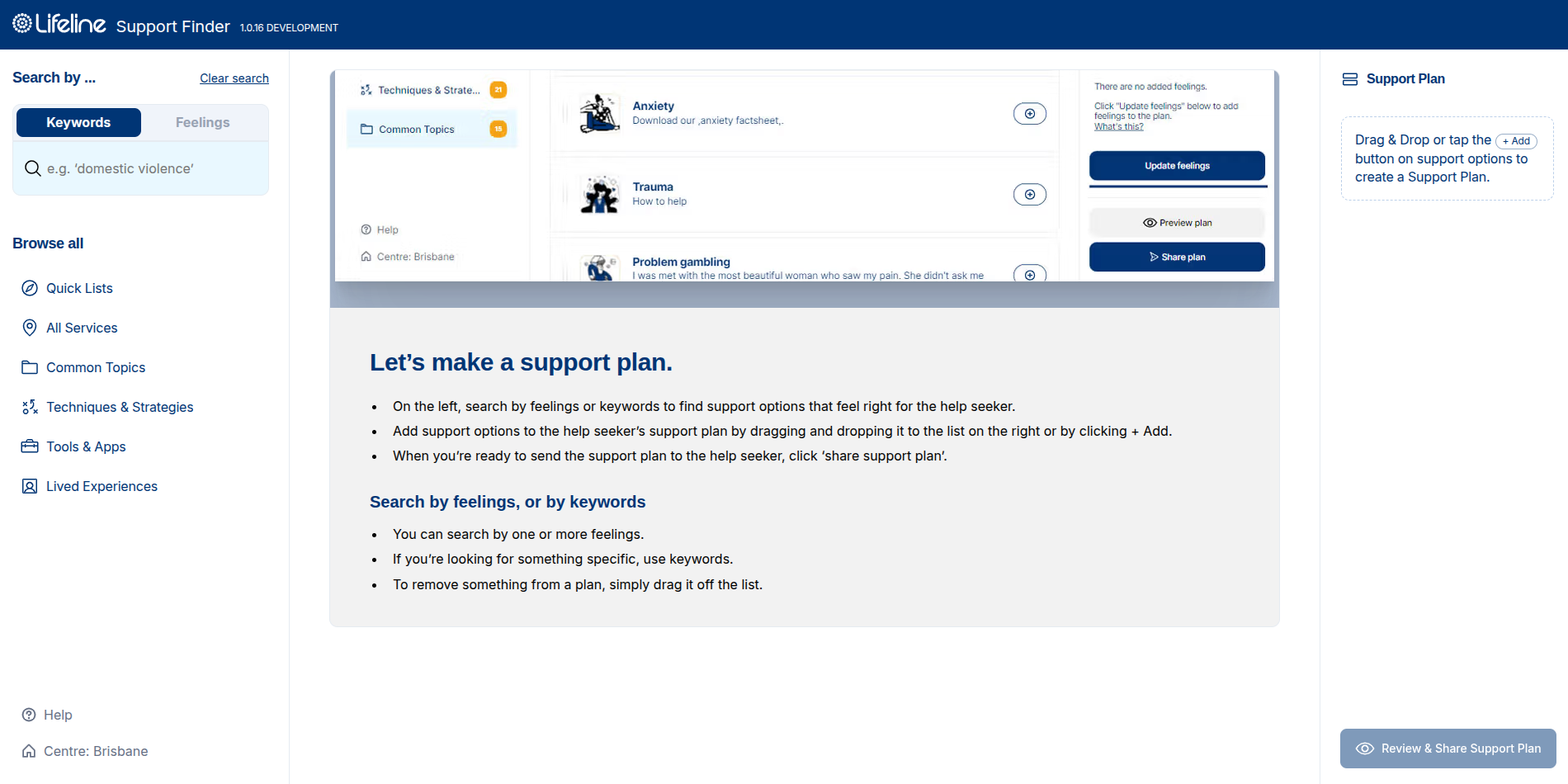 Lifeline Support Finder